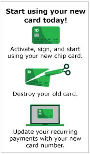 td bank activate contactless card|td bank activate chip card.